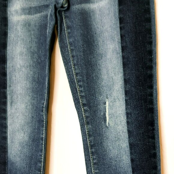 Arizona Jean Co Girls 12 Regular Jeans Two-Tone Distressed Raw Hem Stretch - Picture 5 of 8